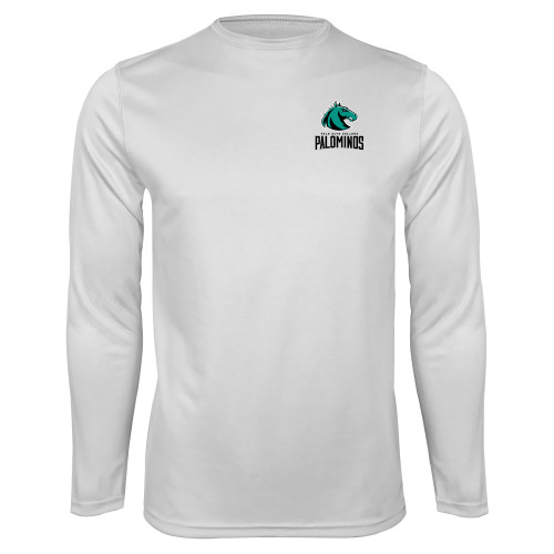  White Performance Long Sleeve Shirt - Palo Alto College Palominos Rev