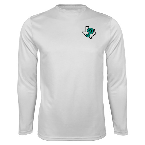  White Performance Long Sleeve Shirt - Script P Texas