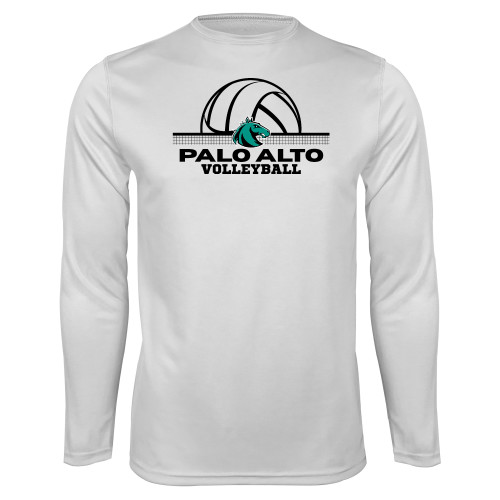  White Performance Long Sleeve Shirt - Palo Alto College Volleyball
