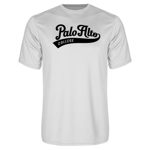  White Performance Tee - Palo Alto College Script