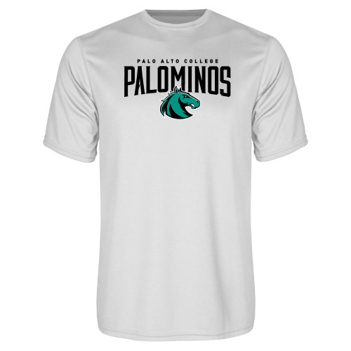  White Performance Tee - Palo Alto College Palominos