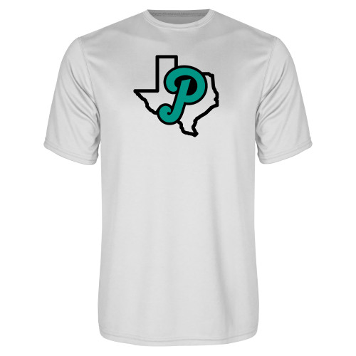  White Performance Tee - Script P Texas