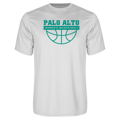  White Performance Tee - Palo Alto Womens Basketball