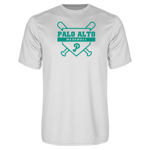  White Performance Tee - Palo Alto Baseball