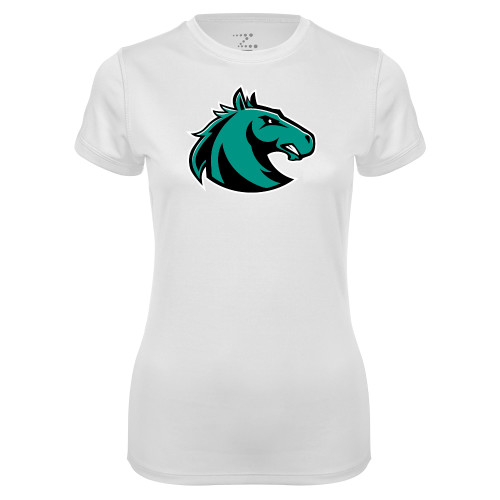  Womens White Performance Tee - Athletic Palomino