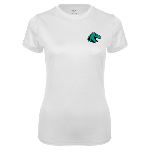  Womens White Performance Tee - Athletic Palomino