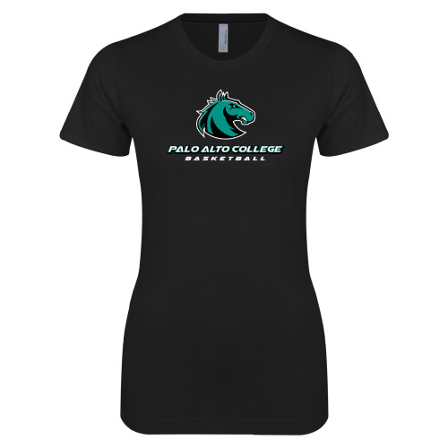  Next Level Womens Black Boyfriend Tee - Basketball