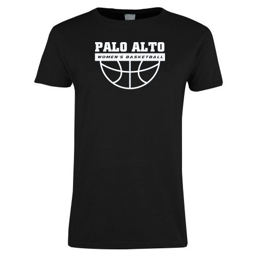  Womens Black Short Sleeve Tee - Palo Alto Womens Basketball