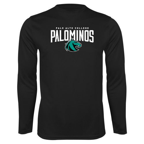  Black Performance Long Sleeve Shirt - Palo Alto College Palominos