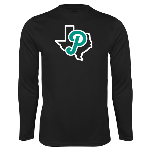  Black Performance Long Sleeve Shirt - Script P Texas