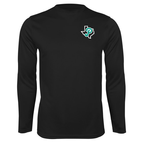  Black Performance Long Sleeve Shirt - Script P Texas