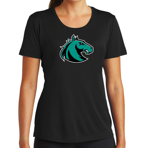  Womens Black Performance Tee - Athletic Palomino