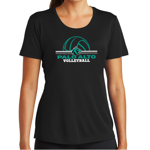  Womens Black Performance Tee - Palo Alto College Volleyball
