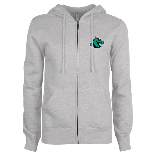  ENZA Womens Grey Fleece Full Zip Hoodie - Athletic Palomino
