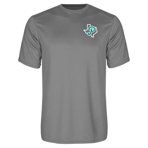  Grey Concrete Performance Tee - Script P Texas