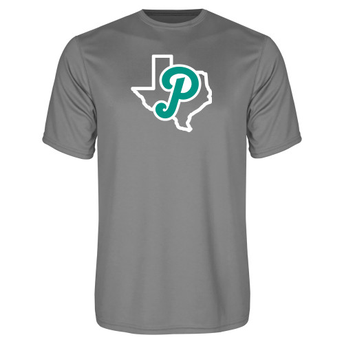  Grey Concrete Performance Tee - Script P Texas
