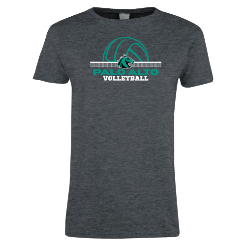  Womens Dark Heather Short Sleeve Tee - Palo Alto College Volleyball