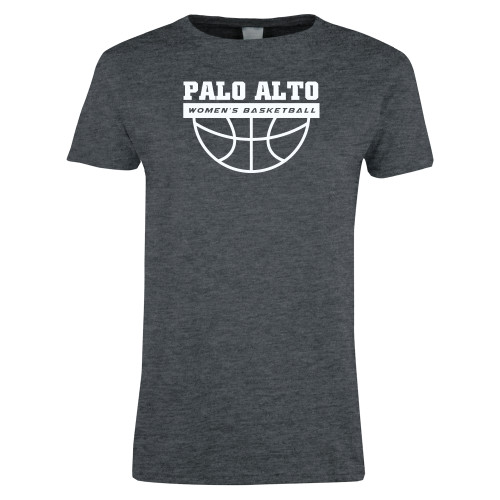  Womens Dark Heather Short Sleeve Tee - Palo Alto Womens Basketball