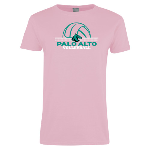  Womens Pink Short Sleeve Tee - Palo Alto College Volleyball