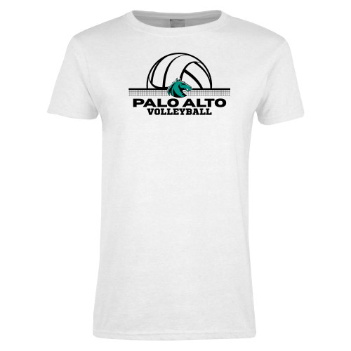  Womens White Short Sleeve Tee - Palo Alto College Volleyball