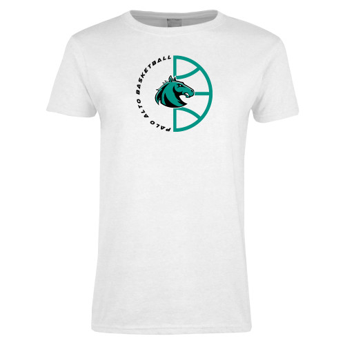  Womens White Short Sleeve Tee - Palo Alto College Basketball