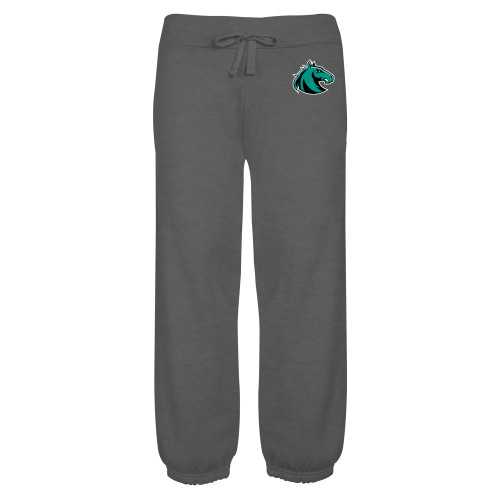  ENZA Womens Dark Heather Banded Fleece Capri - Athletic Palomino