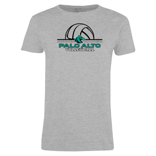  Womens Grey Short Sleeve Tee - Palo Alto College Volleyball