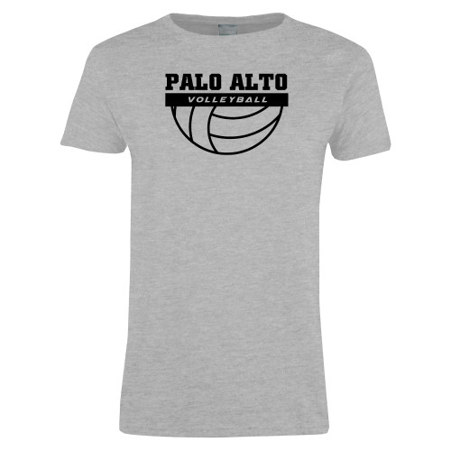  Womens Grey Short Sleeve Tee - Palo Alto Volleyball