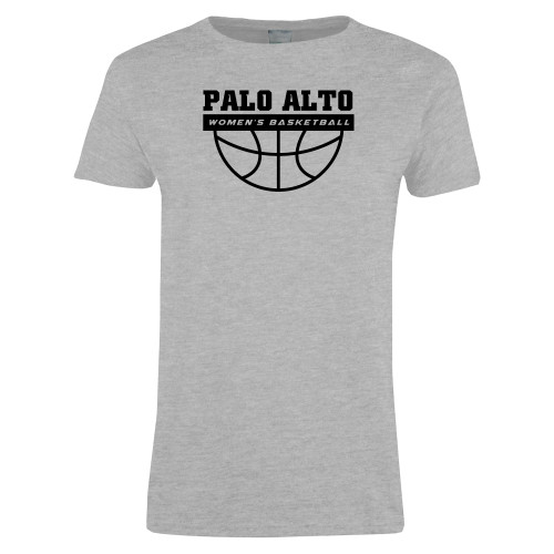  Womens Grey Short Sleeve Tee - Palo Alto Womens Basketball