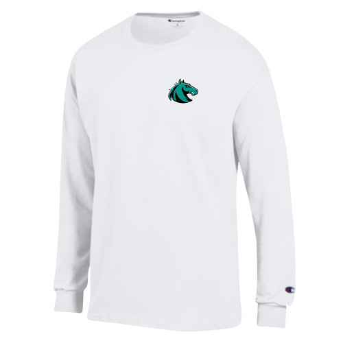  Champion White Long Sleeve T Shirt - Athletic Palomino