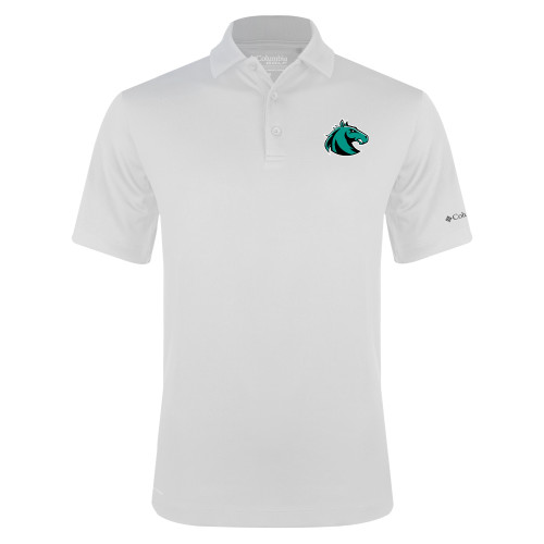  Columbia White Omni Wick Drive Polo - Athletic Palomino