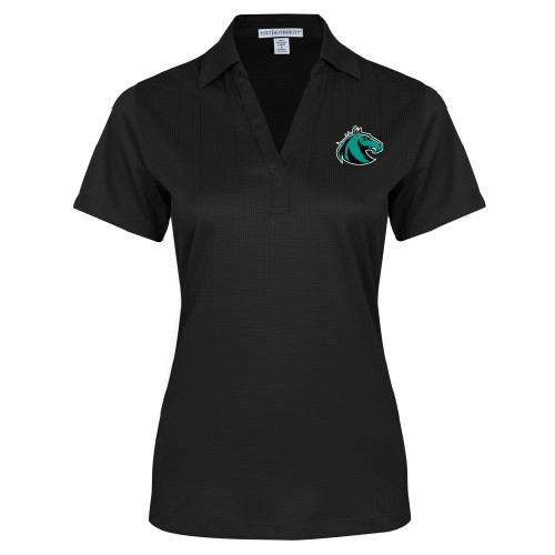  Womens Black Performance Fine Jacquard Polo - Athletic Palomino