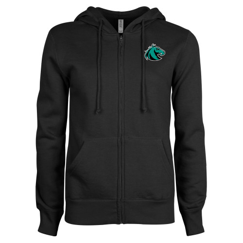  ENZA Womens Black Fleece Full Zip Hoodie - Athletic Palomino
