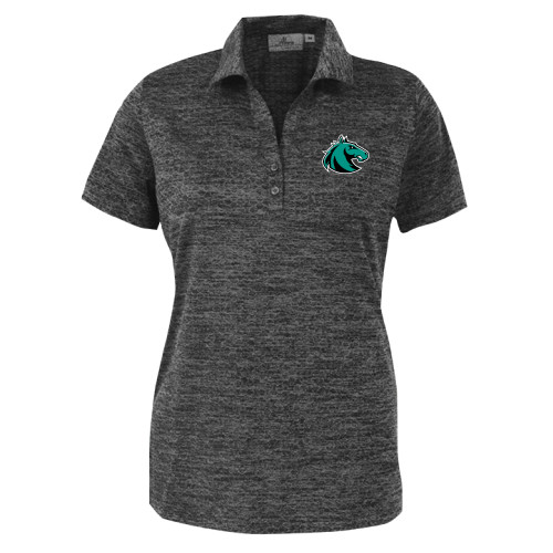  Womens Charcoal Honeycomb Jacquard Polo - Athletic Palomino