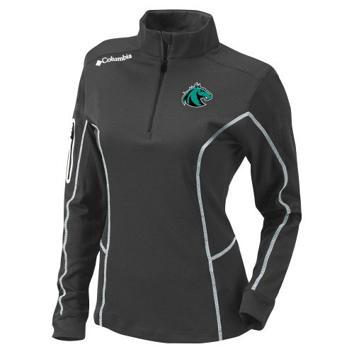  Columbia Womens Omni Wick Charcoal 1/4 Zip - Athletic Palomino