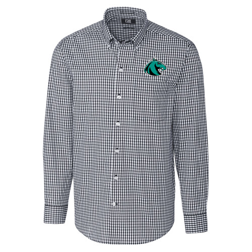  Cutter & Buck Charcoal Gingham Long Sleeve Button Down - Athletic Palomino