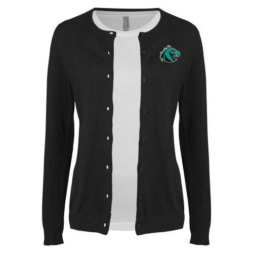  Womens Black Cardigan Sweater - Athletic Palomino