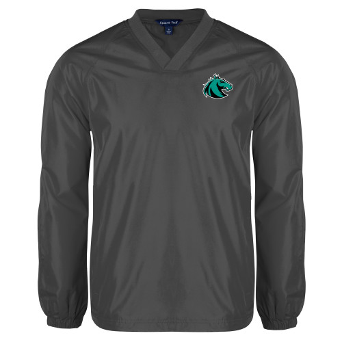  Charcoal V Neck Raglan Windshirt - Athletic Palomino