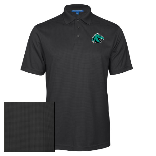  Charcoal Performance Fine Jacquard Polo - Athletic Palomino
