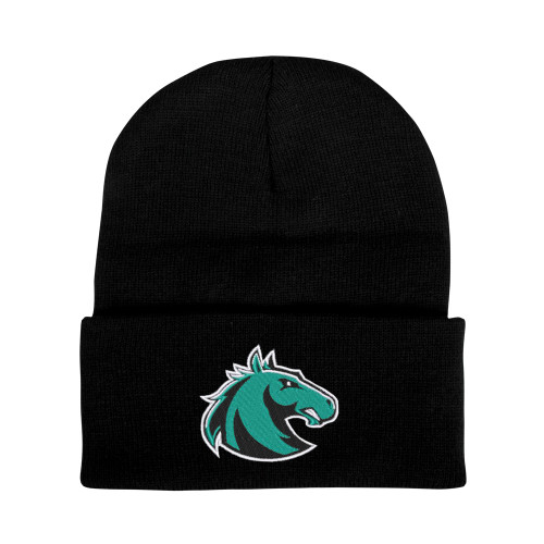  Black Knit Beanie w/Cuff - Athletic Palomino