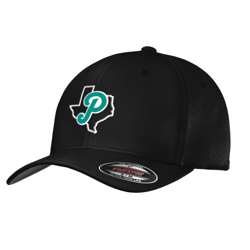  Black Flexfit Structured Low Profile Hat - Script P Texas