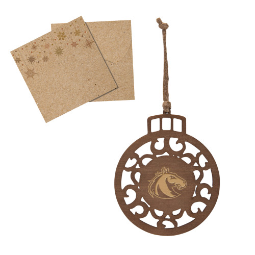  Wood Holiday Ball Ornament - Athletic Palomino Engraved
