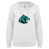 Thumbnail image for  ENZA Womens White V Notch Raw Edge Fleece Hoodie