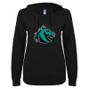 Thumbnail image for  ENZA Womens Black V Notch Raw Edge Fleece Hoodie
