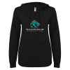 Thumbnail image for  ENZA Womens Black V Notch Raw Edge Fleece Hoodie