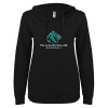 Thumbnail image for  ENZA Womens Black V Notch Raw Edge Fleece Hoodie