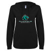 Thumbnail image for  ENZA Womens Black V Notch Raw Edge Fleece Hoodie