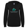Thumbnail image for  ENZA Womens Black V Notch Raw Edge Fleece Hoodie
