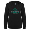 Thumbnail image for  ENZA Womens Black V Notch Raw Edge Fleece Hoodie