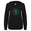 Thumbnail image for  ENZA Womens Black V Notch Raw Edge Fleece Hoodie